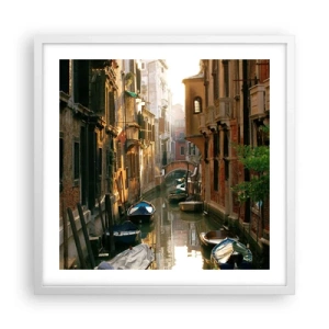 Poster în ramă albă - Pe o străduță venețiană - 50x50 cm