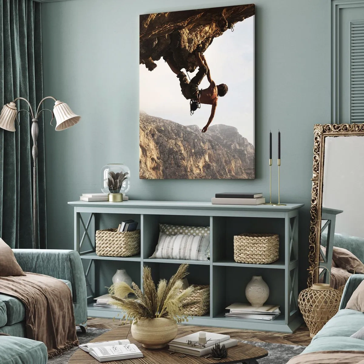 Tablou pe pânză - Lumea s-a micșorat într-un pumn pe un afloriment de bolovani - 80x120 cm