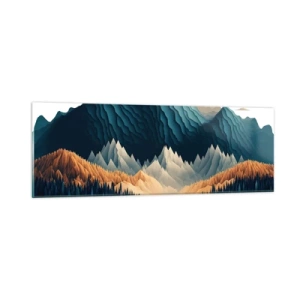 Tablou pe sticlă - Peisaj montan perfect - 90x30 cm