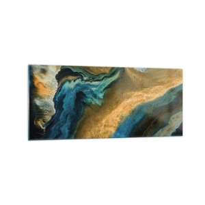 Tablou pe sticlă - Albastru - galben - influență reciprocă - 120x50 cm