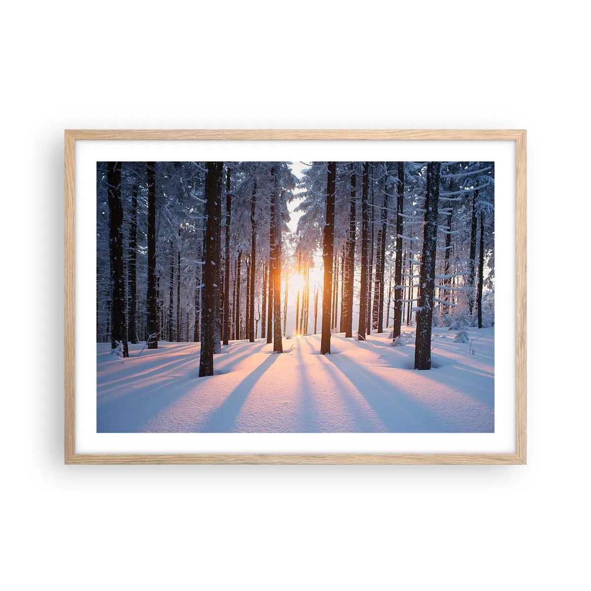 Poster în ramă de stejar deschis - În mod clar în alb și negru - 70x50 cm