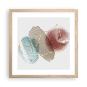 Poster în ramă de stejar deschis - Mărgele de spațiu - 40x40 cm