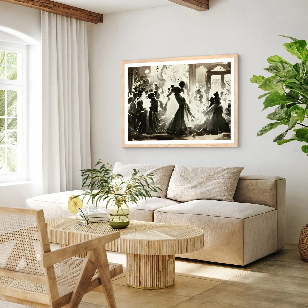 Poster în ramă de stejar deschis - Marea mascaradă - 50x40 cm