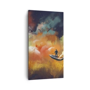 Tablou pe pânză - Cu barca prin galaxie - 45x80 cm