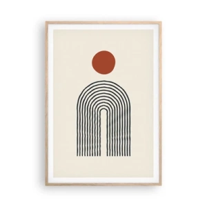 Poster în ramă de stejar deschis - Magnetismul formelor și al culorilor - 70x100 cm