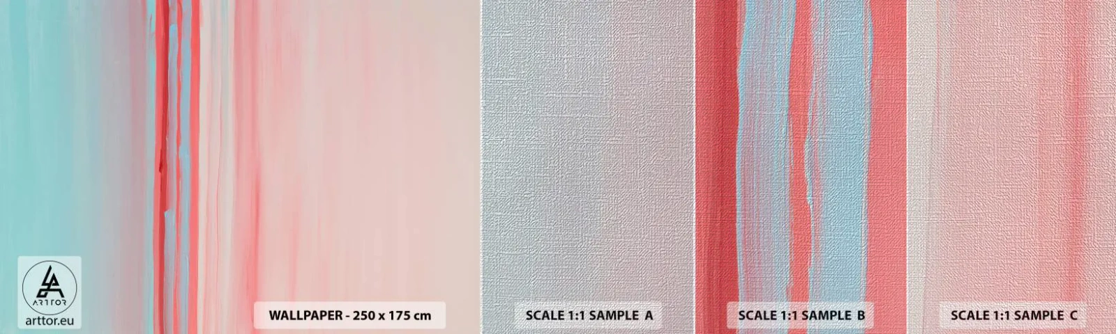 Mostră tapet Premium Canvas - Abstracție în zori - Pastel, Minimalist, Bucată - 100x30 cm