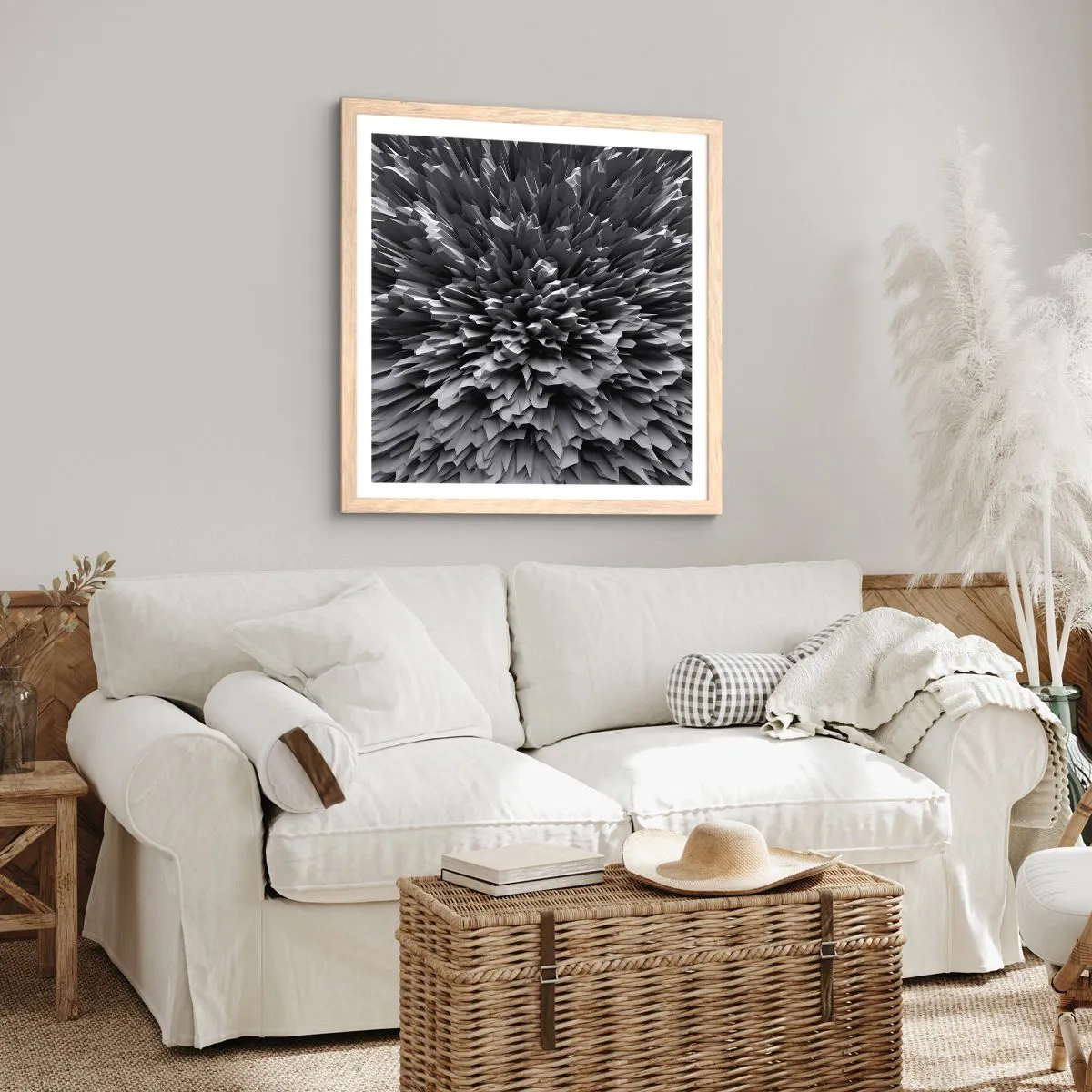 Poster în ramă de stejar deschis - Mai ascuțit nu se poate - 60x60 cm