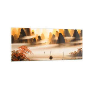 Tablou pe sticlă - Mai departe decât Orientul Îndepărtat - 100x40 cm