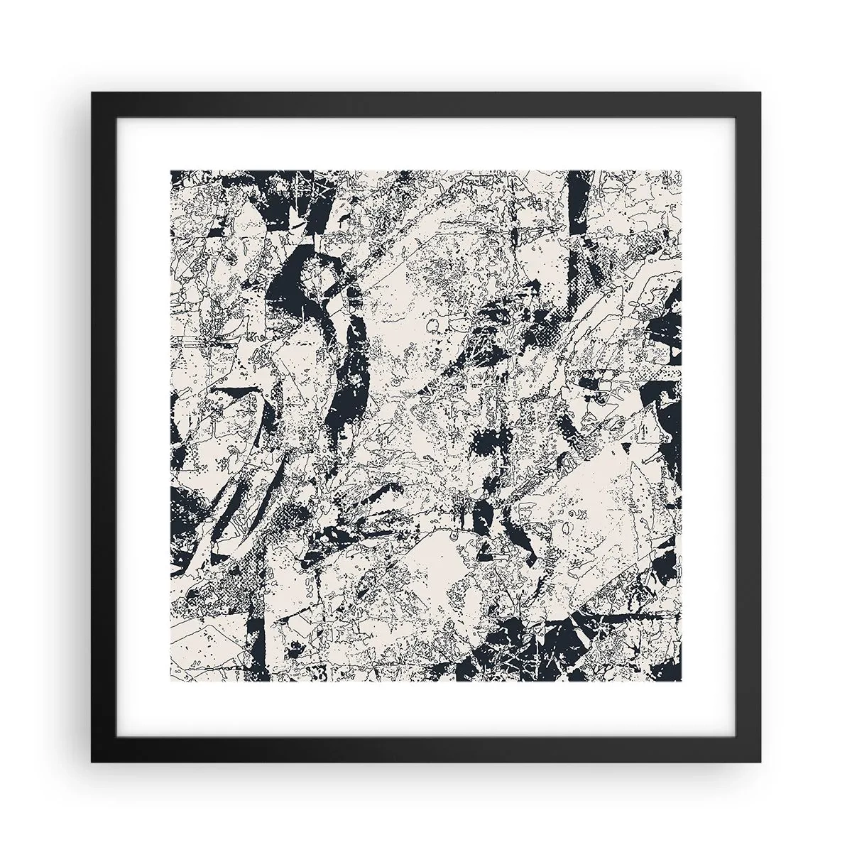 Poster în ramă neagră - Întrepătrunderea contrariilor - 40x40 cm