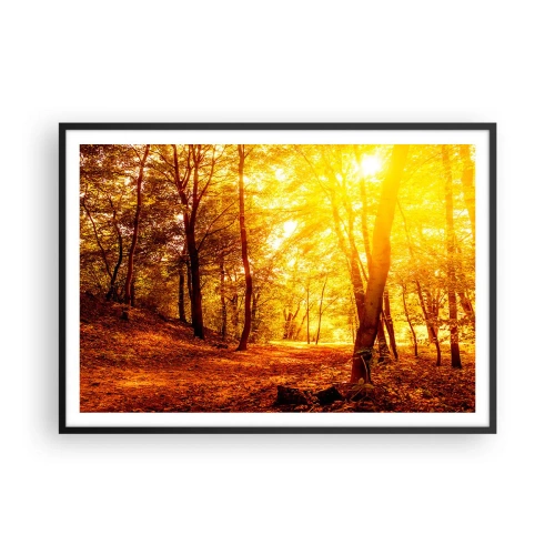Poster în ramă neagră - Spre o poiană de aur - 100x70 cm