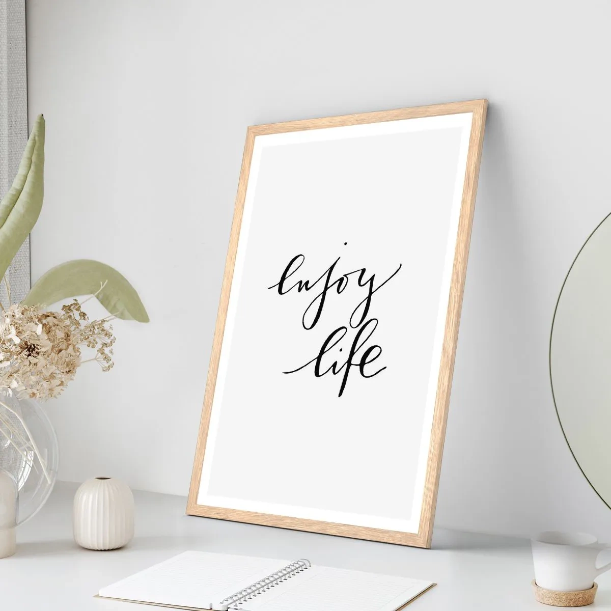 Poster în ramă de stejar deschis - Nimic de adăugat... - 61x91 cm