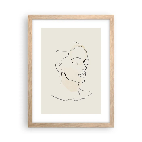 Poster în ramă de stejar deschis - Cu o linie sigură - 30x40 cm