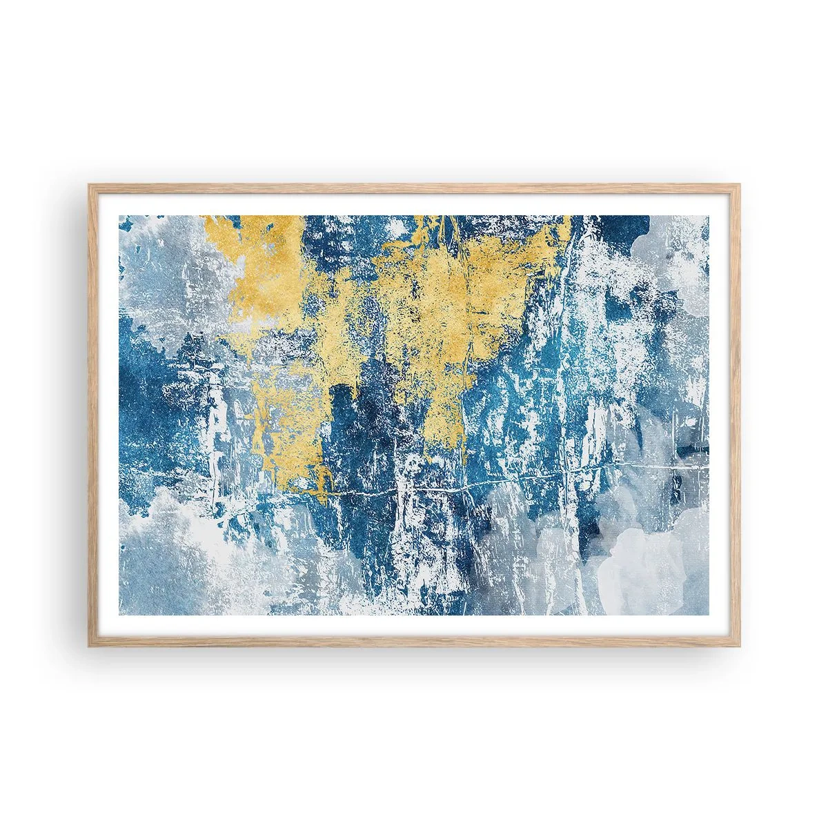 Poster în ramă de stejar deschis - Abstracție de vreme - 100x70 cm