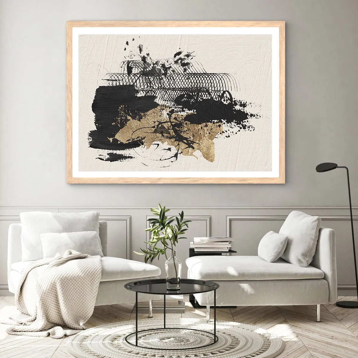 Poster în ramă de stejar deschis - Compoziție cu pasiune - 70x50 cm