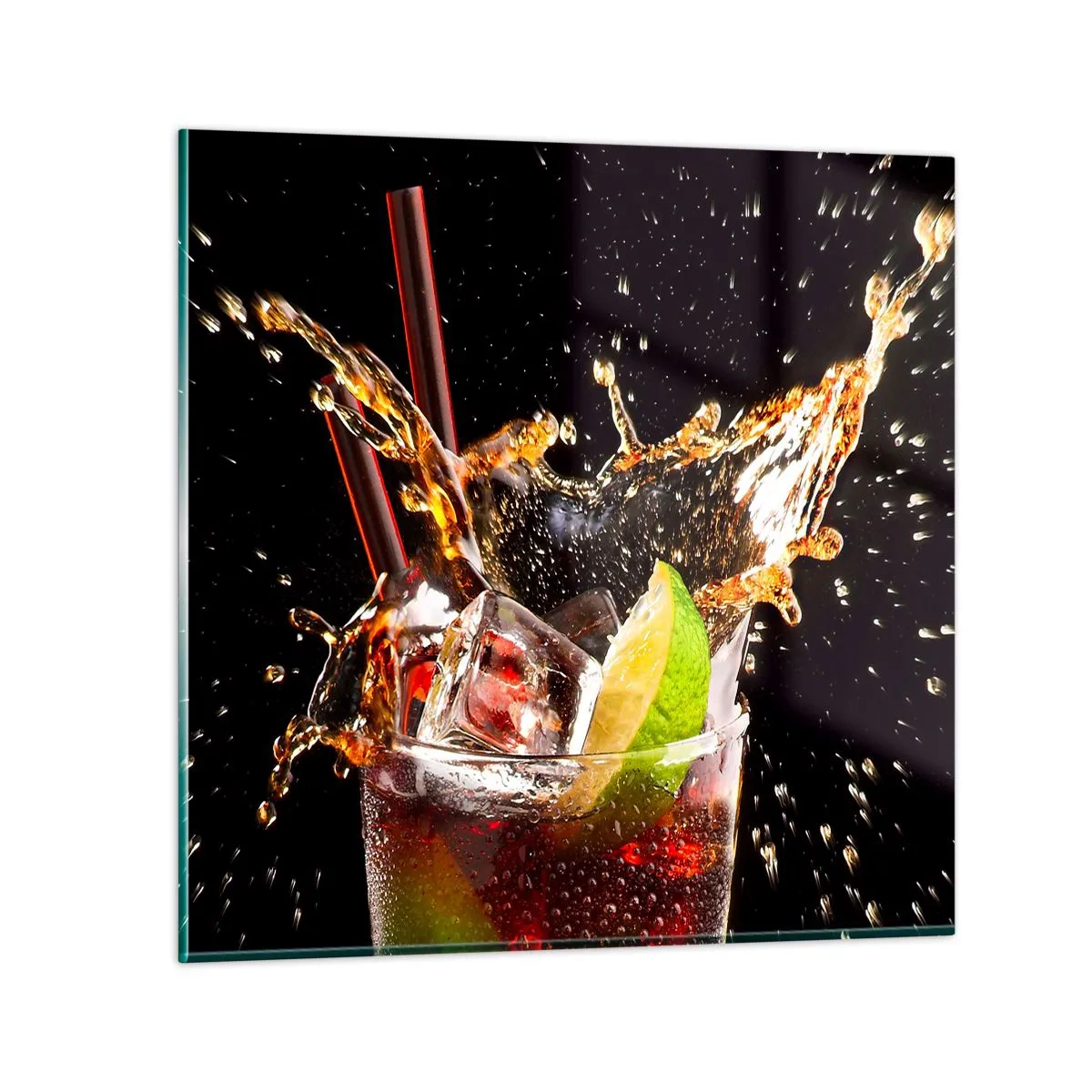 Tablou pe sticlă - Bucurie și energie colorată - 50x50 cm