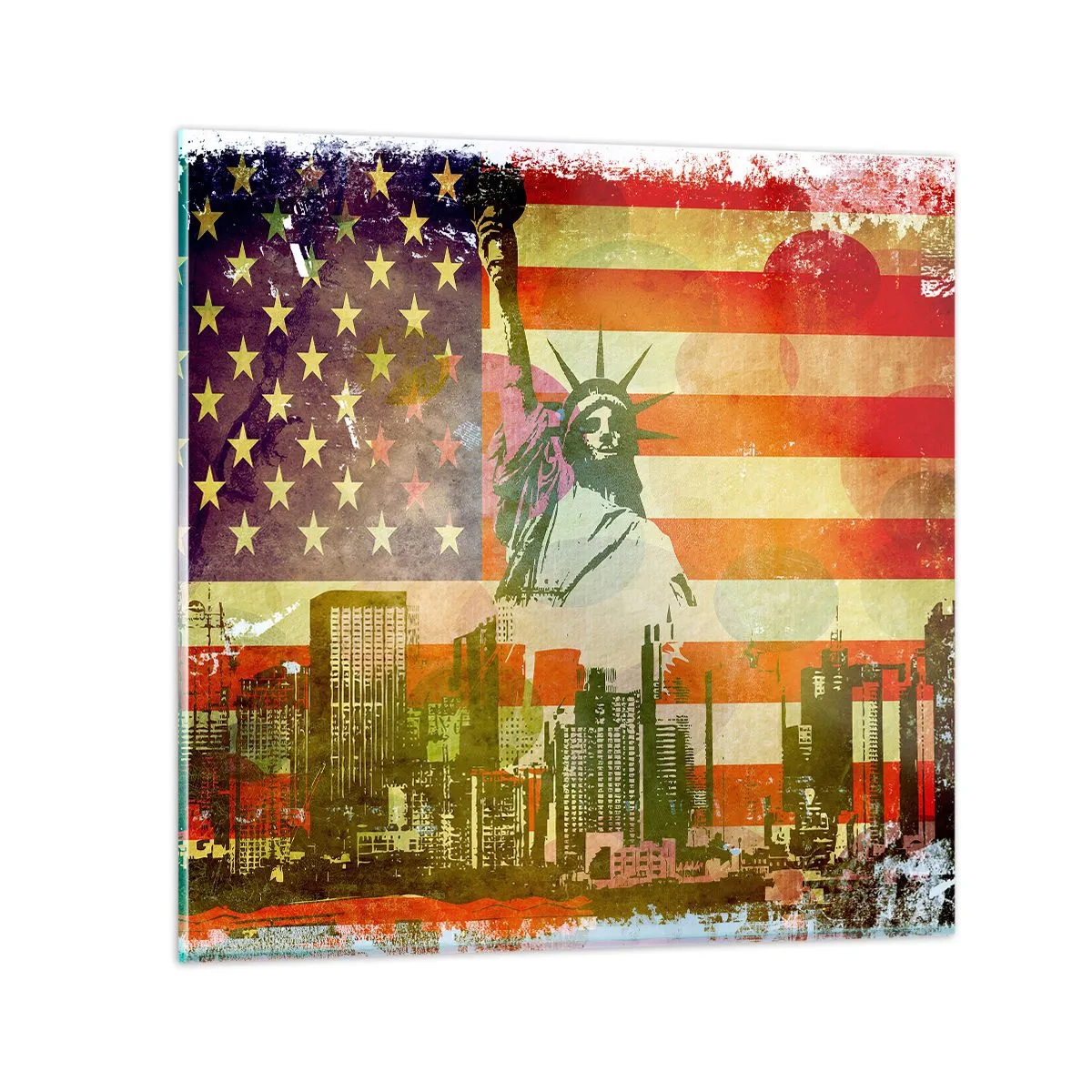 Tablou pe sticlă - Viva America! - 30x30 cm