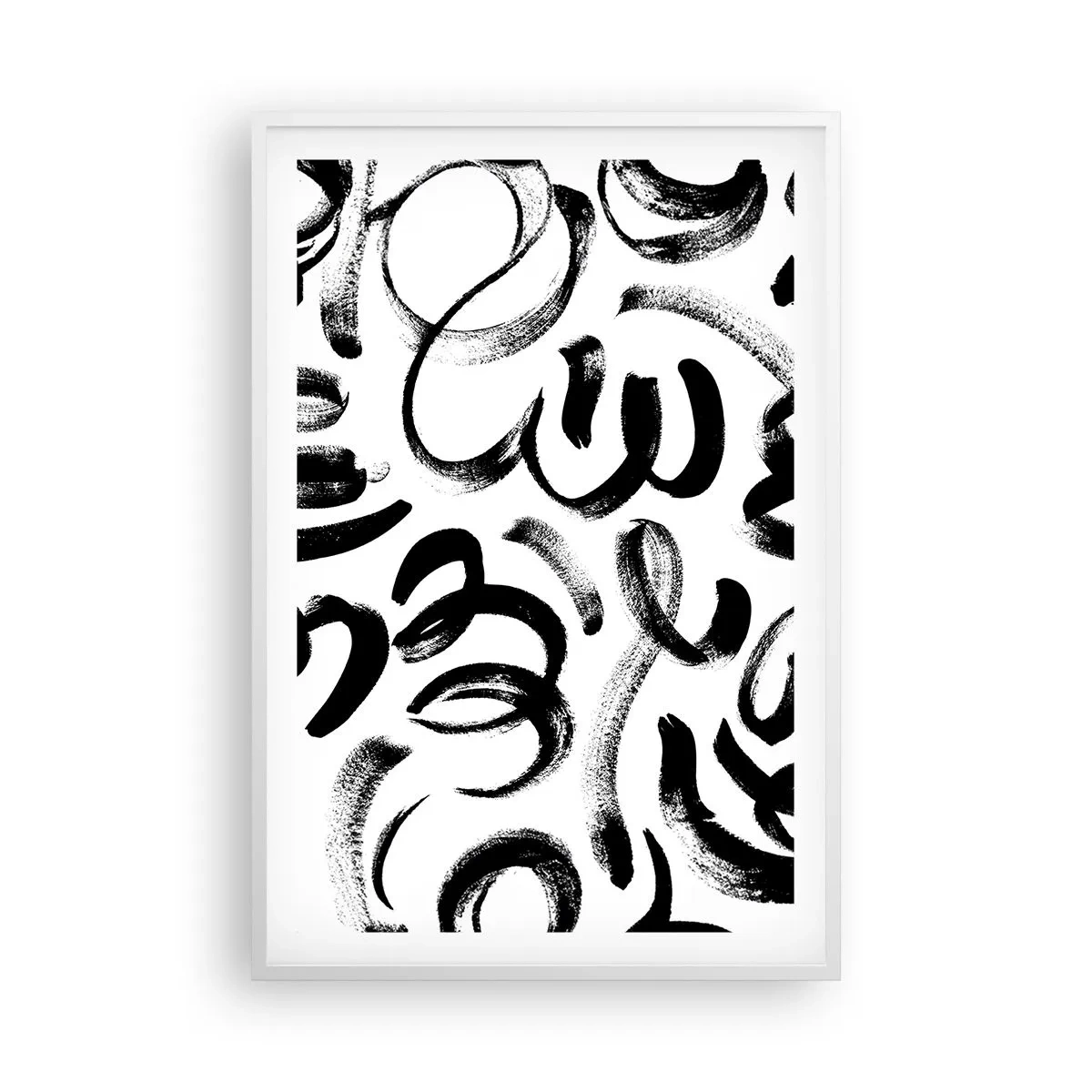 Poster în ramă albă - Negru pe alb - 61x91 cm