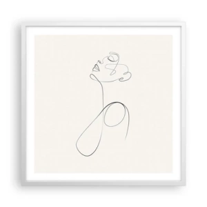 Poster în ramă albă - Încâlcită în vise - 60x60 cm