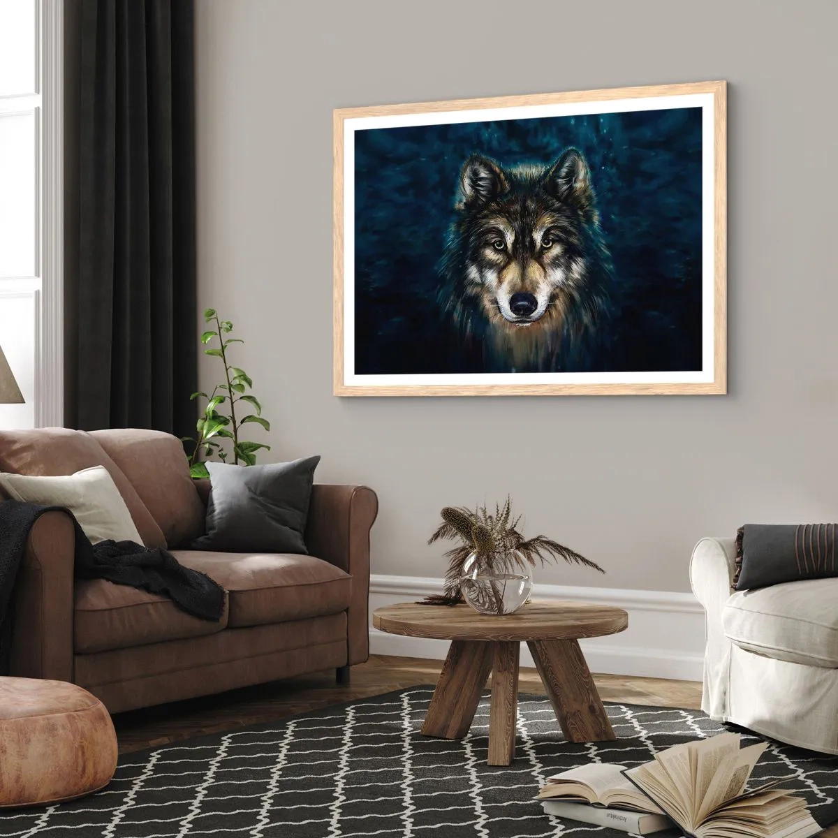 Poster în ramă de stejar deschis - Alfa? Și omega - 70x50 cm