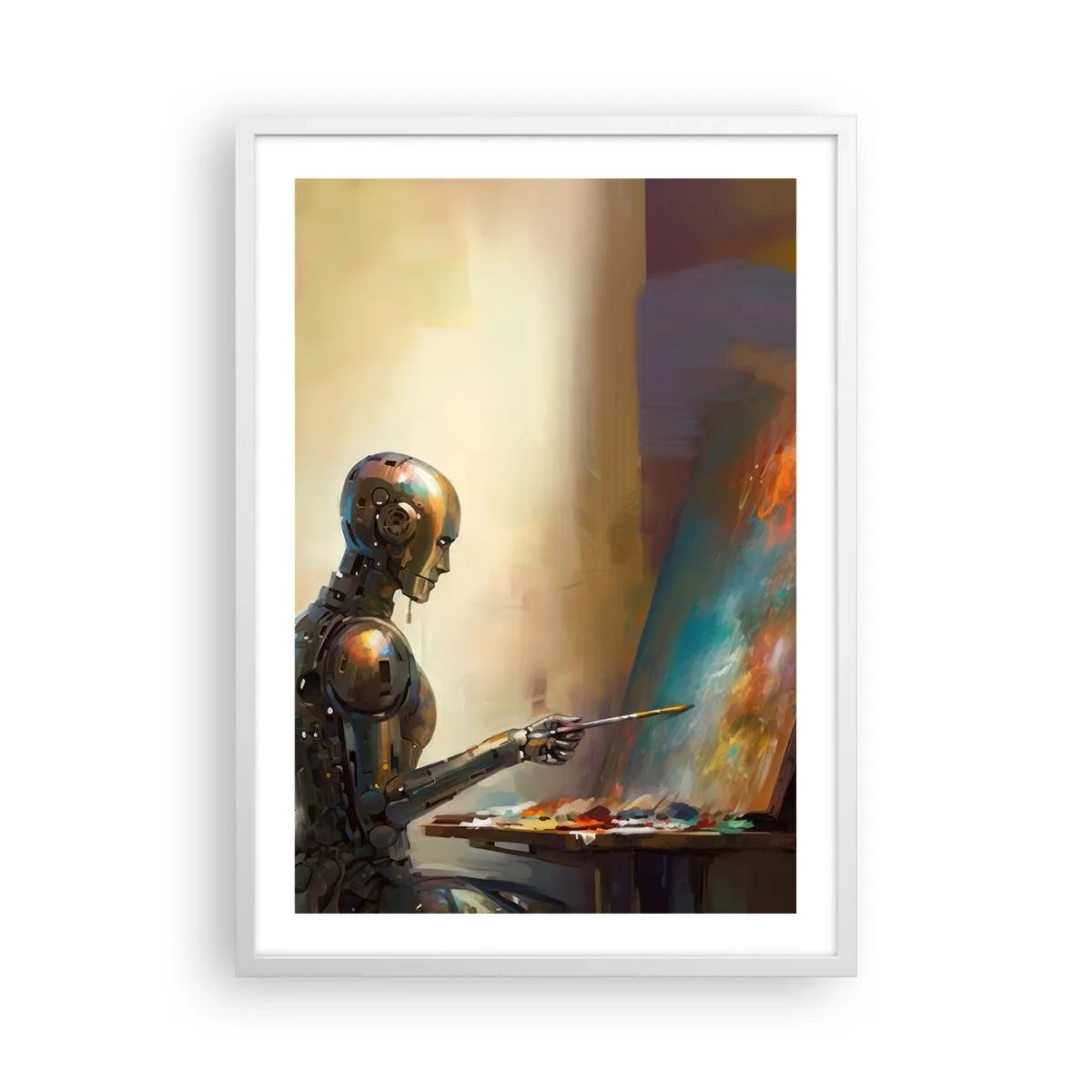 Poster în ramă albă - Arta viitorului - 50x70 cm