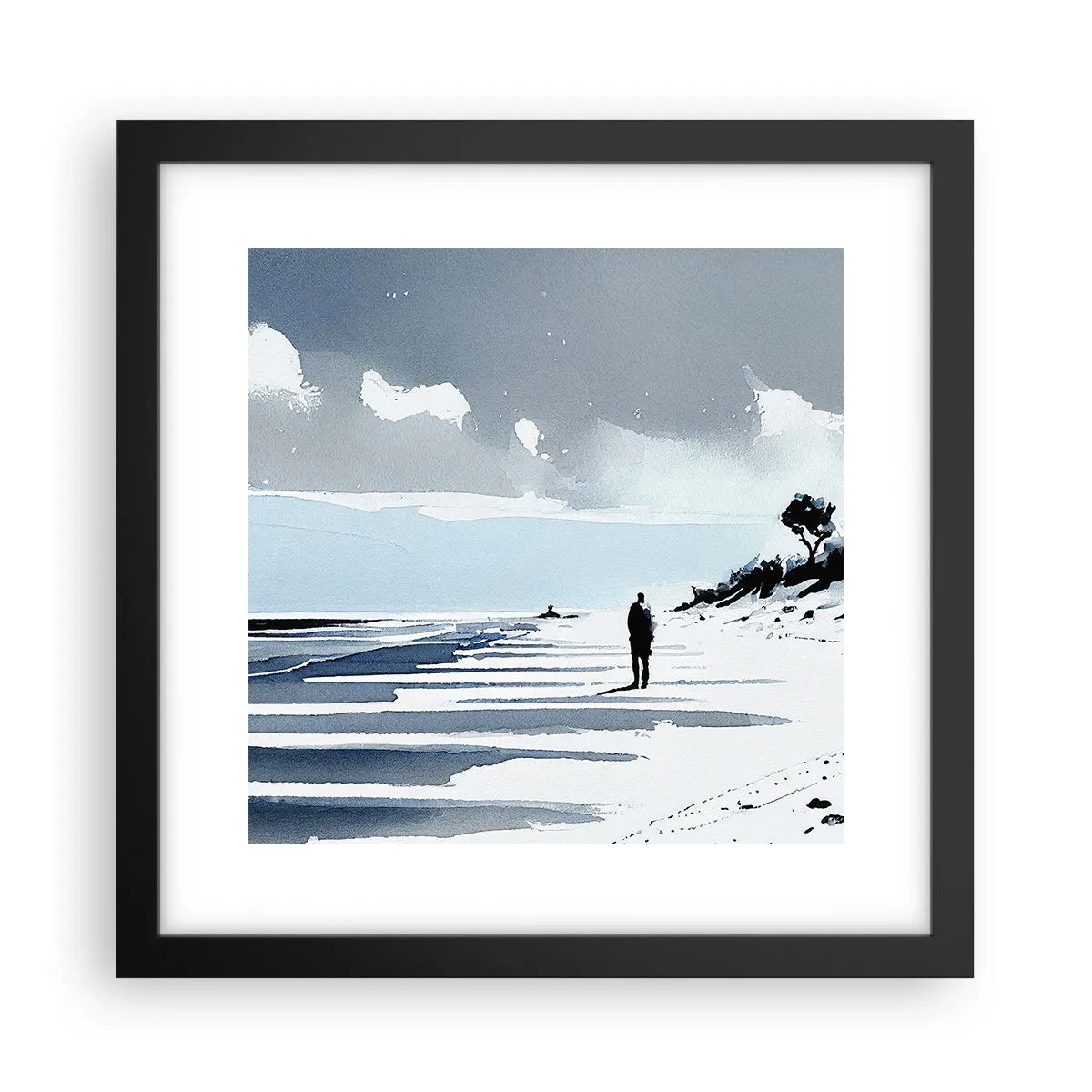 Poster în ramă neagră - Singuratic - 30x30 cm