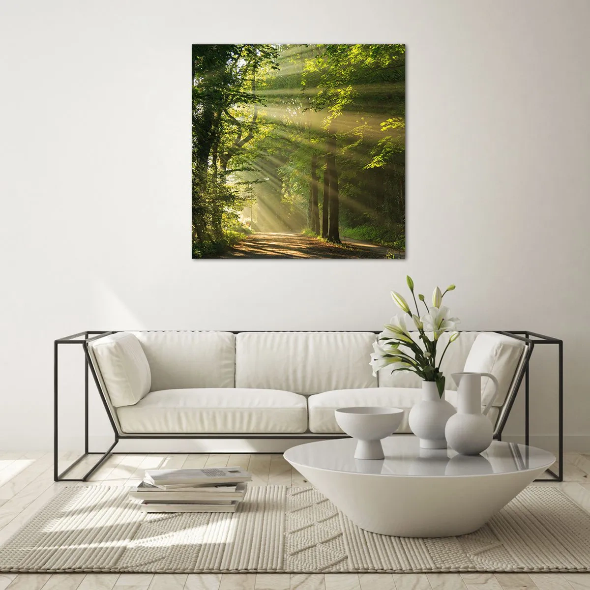 Tablou pe sticlă - Moment de pădure - 70x70 cm