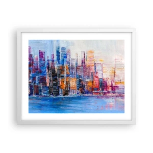 Poster în ramă albă - O metropolă veselă - 50x40 cm
