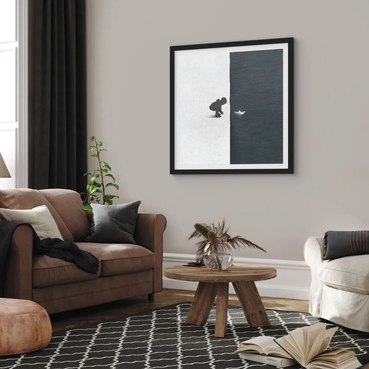 Poster în ramă neagră - Marea expediție - 40x40 cm