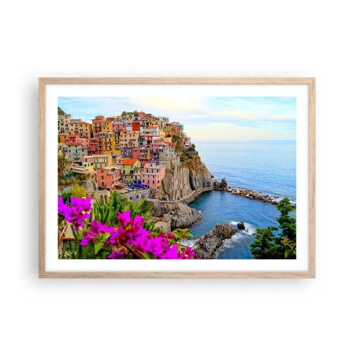 Poster în ramă de stejar deschis - Un oraș care râde - 70x50 cm