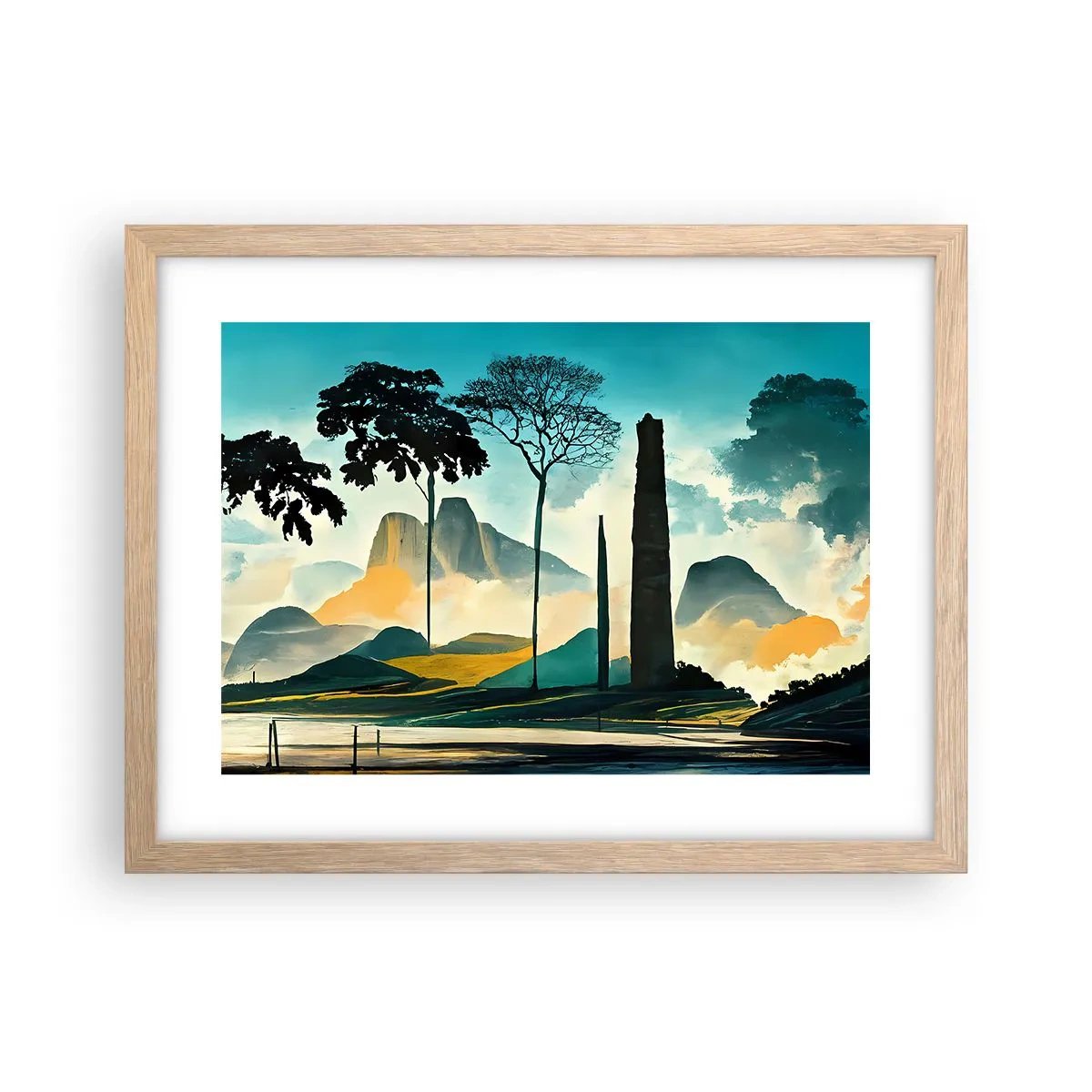 Poster în ramă de stejar deschis - Din ce în ce mai sus - 40x30 cm