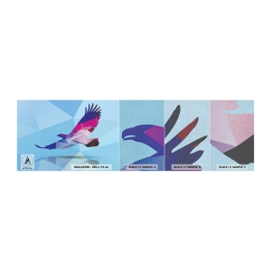Mostră tapet Premium Canvas - Vultur în cristal liliachiu - Pasăre, Vultur, Figura geometrică - 100x30 cm