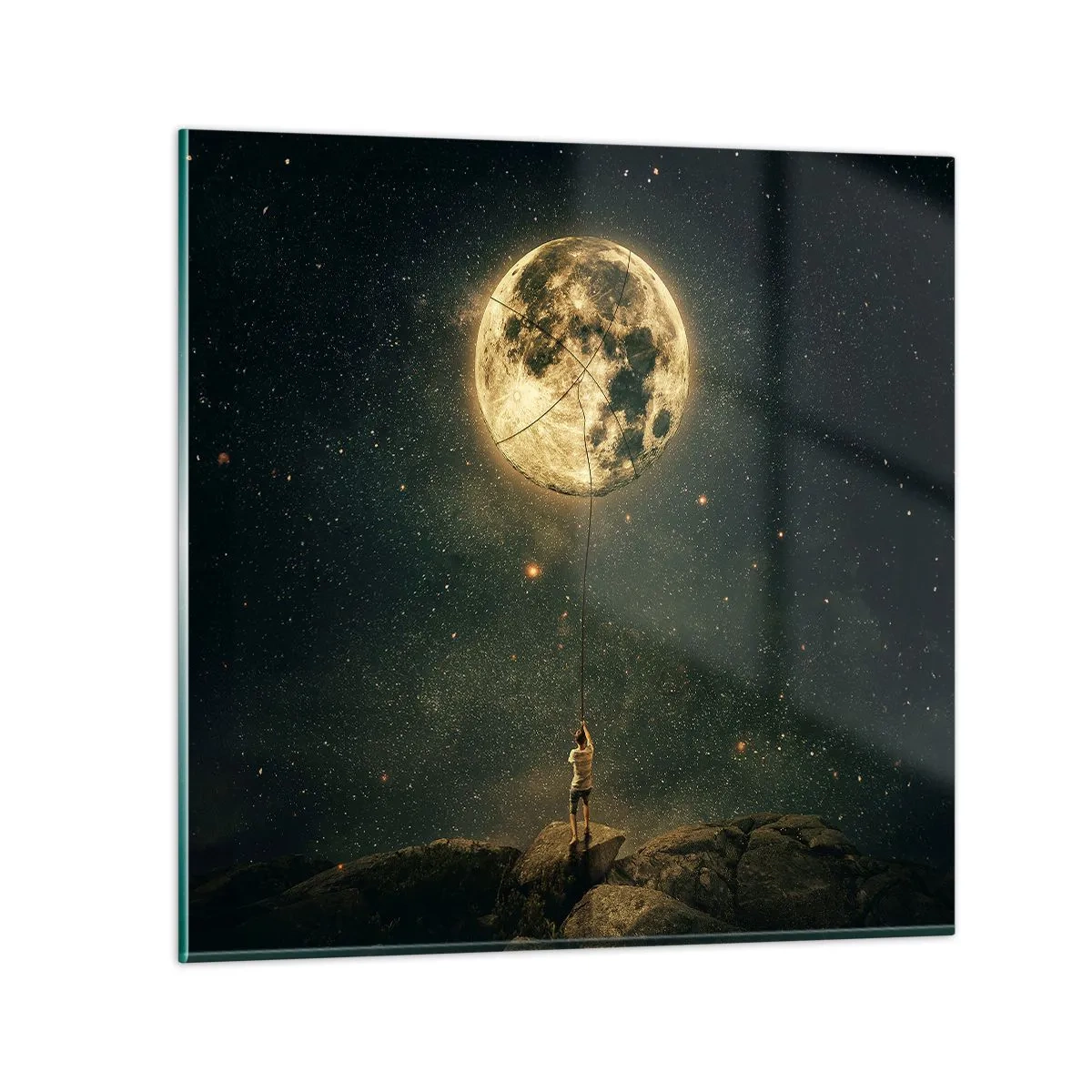 Tablou pe sticlă - Cel care a furat Luna - 40x40 cm