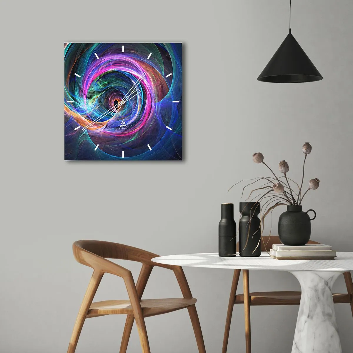 Ceas de perete - Ceas pe sticlă - Unde mă vei duce? - 40x40 cm