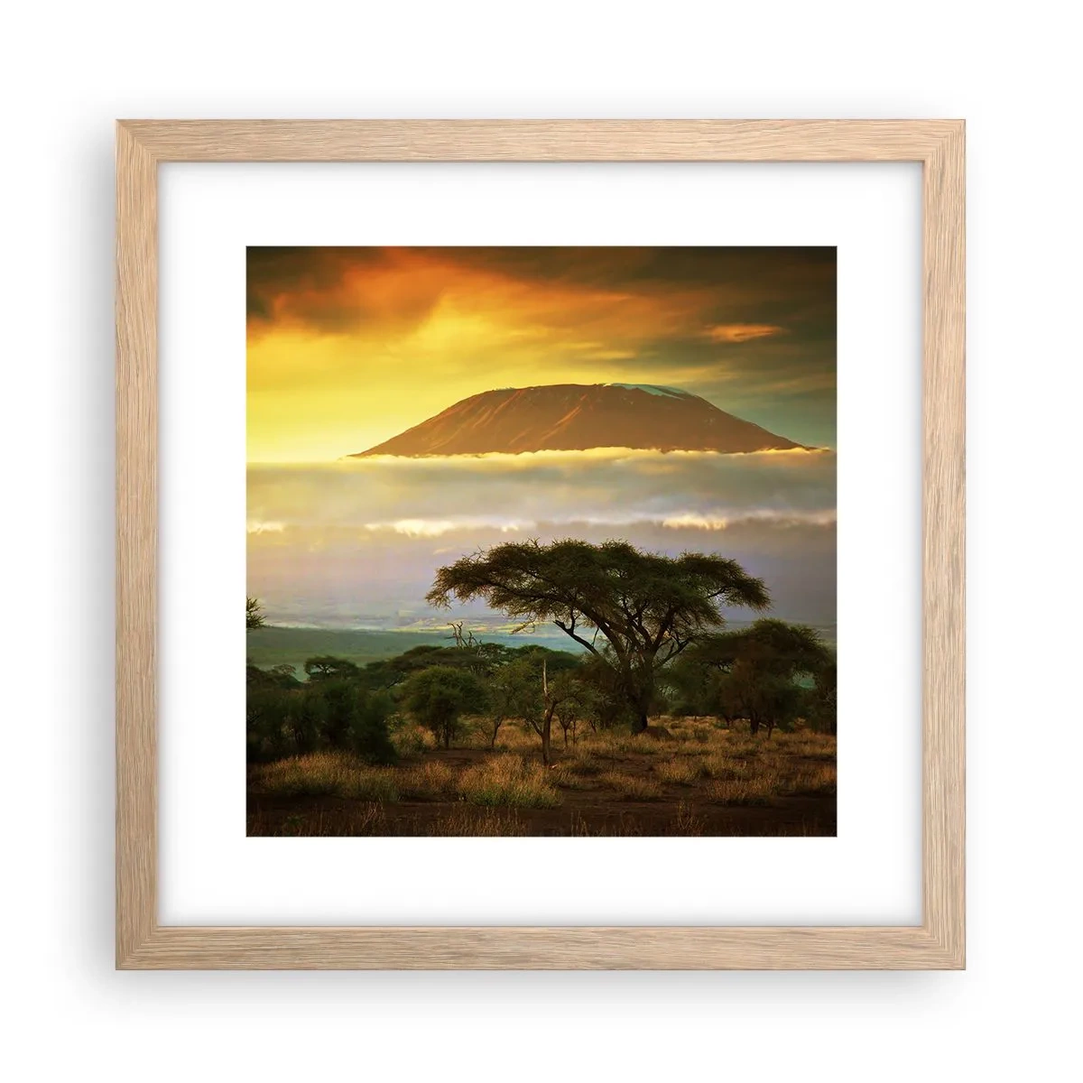 Poster în ramă de stejar deschis - Visul unui călător - 30x30 cm