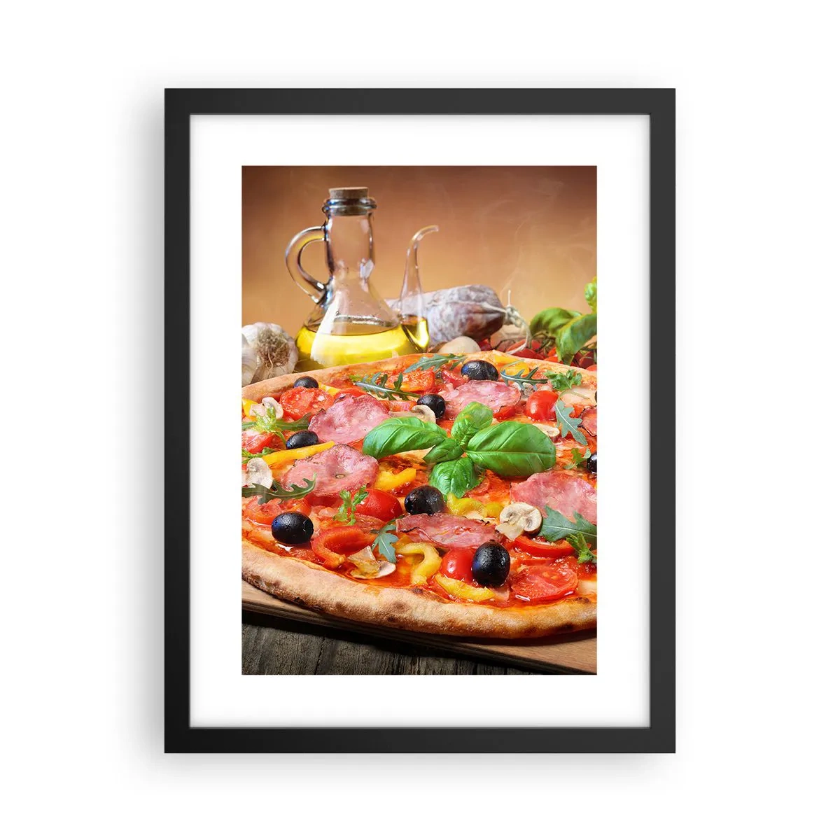 Poster în ramă neagră - Cu o adevărată aromă italiană - 30x40 cm