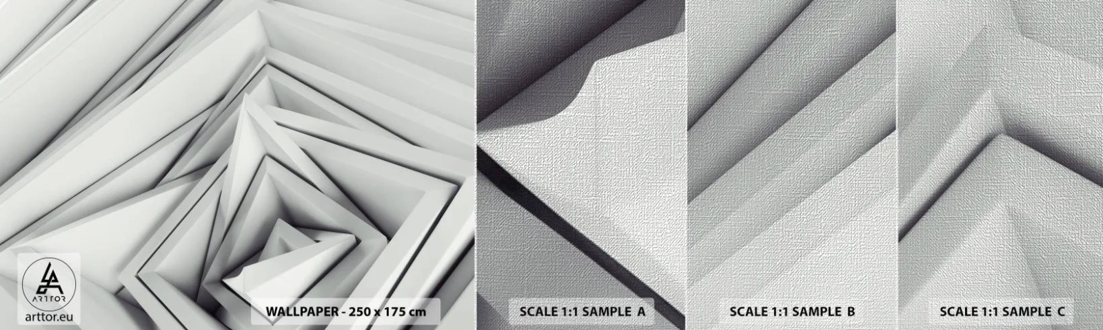 Mostră tapet Premium Canvas - Muguri cu unghiuri ascuțite - Tehnologie, 3D, Modern - 100x30 cm