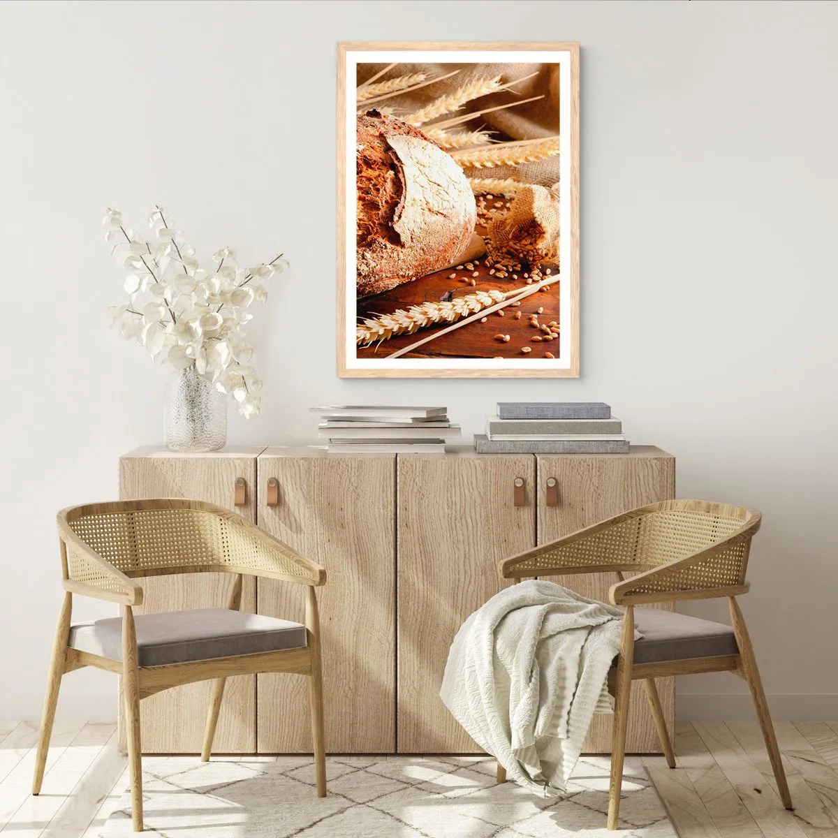 Poster în ramă de stejar deschis - Apetisantă, parfumată, crocantă - 30x40 cm
