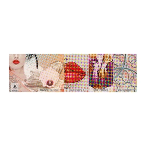 Mostră tapet Premium Canvas - Eroină de benzi desenate - Abstracția, Chipul de femeie, Bucată - 100x30 cm