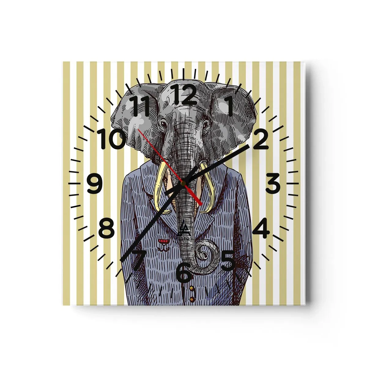 Ceas de perete - Ceas pe sticlă - Elegant prin natură - 40x40 cm