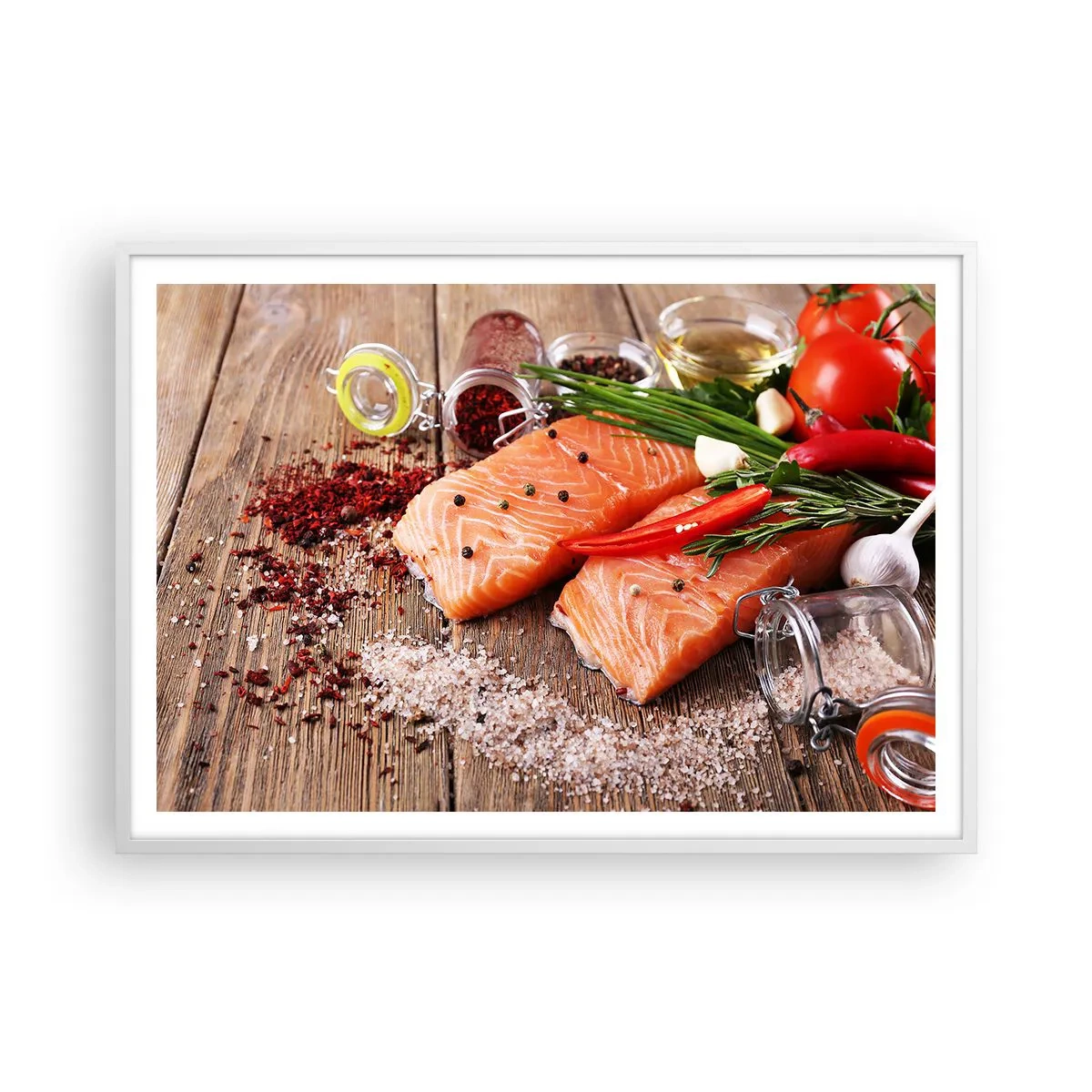 Poster în ramă albă - O aventură norvegiană în bucătărie - 100x70 cm