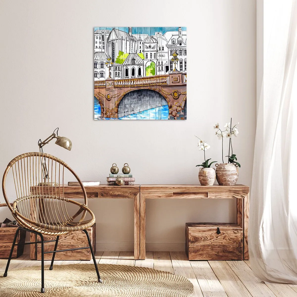 Tablou pe pânză - Orașul frumos ca o pictură - 50x50 cm