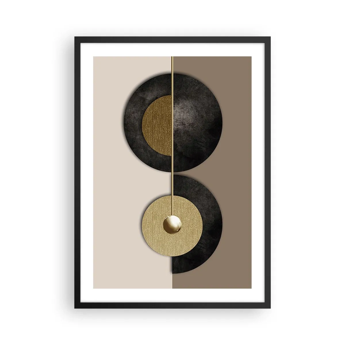 Poster în ramă neagră - Variații în jurul unui cerc - 50x70 cm