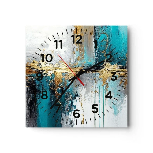 Ceas de perete - Ceas pe sticlă - Totul curge - 30x30 cm
