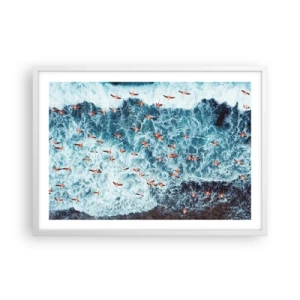 Poster în ramă albă - Parada de la malul mării - 70x50 cm