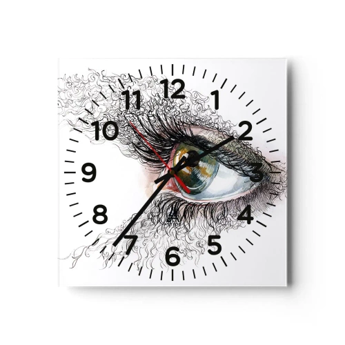 Ceas de perete - Ceas pe sticlă - Privește direct în suflet - 30x30 cm