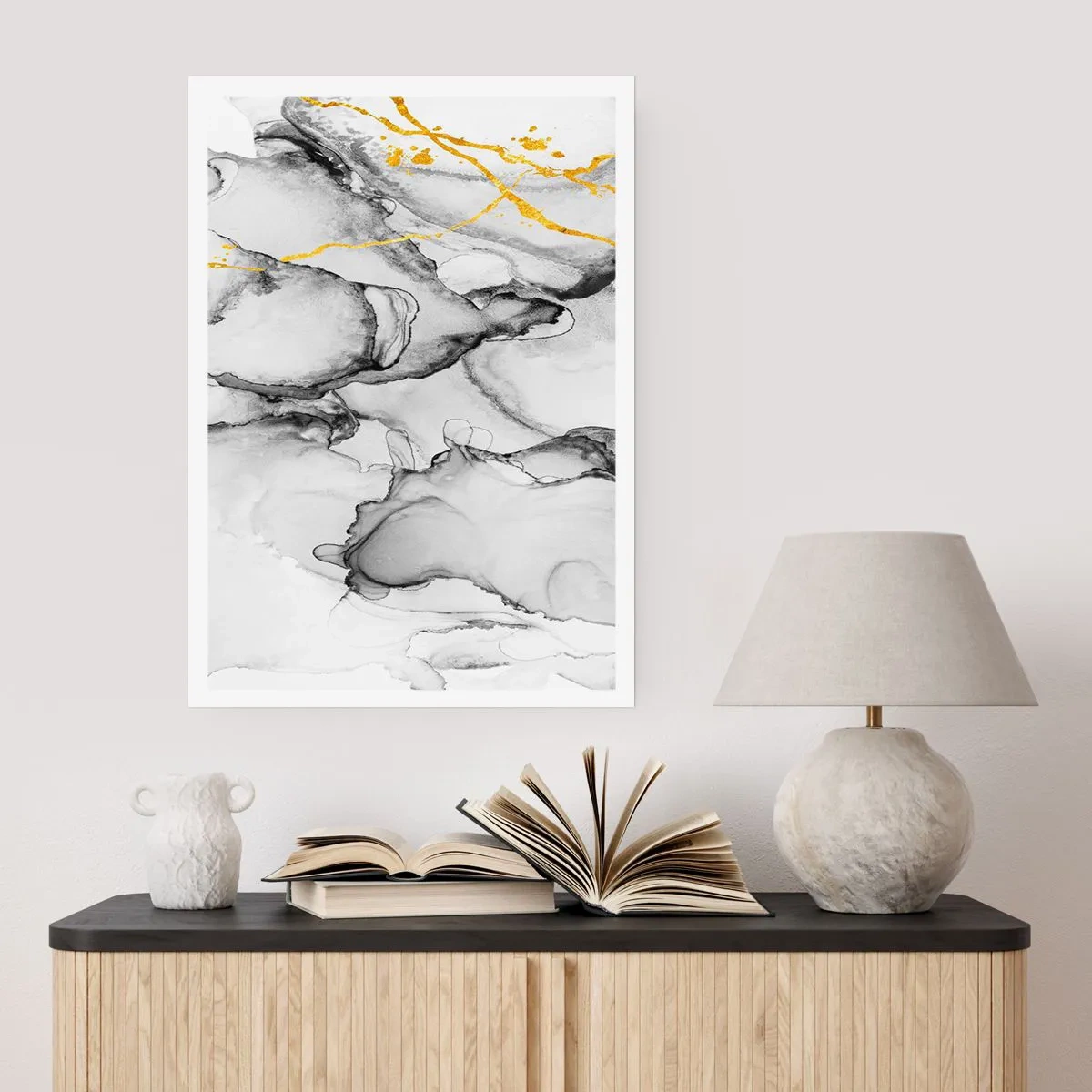 Poster - Compoziție cu motiv auriu - 50x70 cm