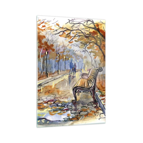 Tablou pe sticlă - Pășim împreună în toamnă - 70x100 cm