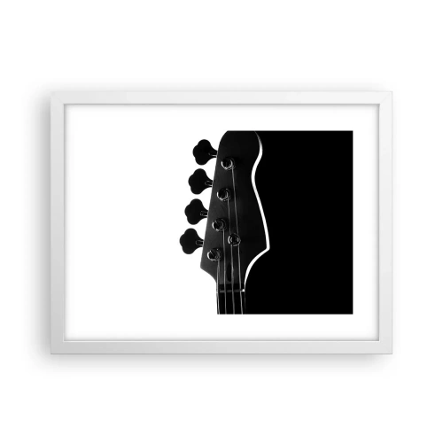 Poster în ramă albă - Tăcere de rock  - 40x30 cm