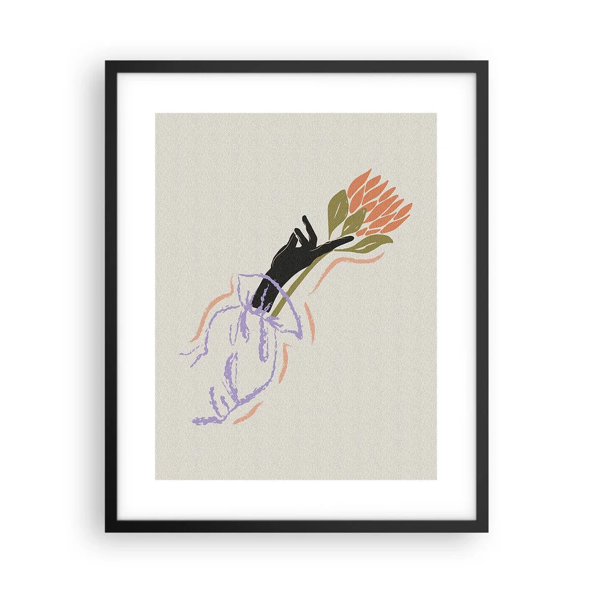 Poster în ramă neagră - Atingere surorială - 40x50 cm