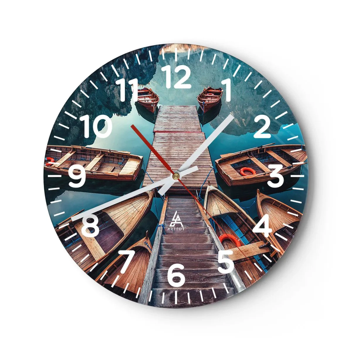 Ceas de perete - Ceas pe sticlă - Așteptând în port - 40x40 cm